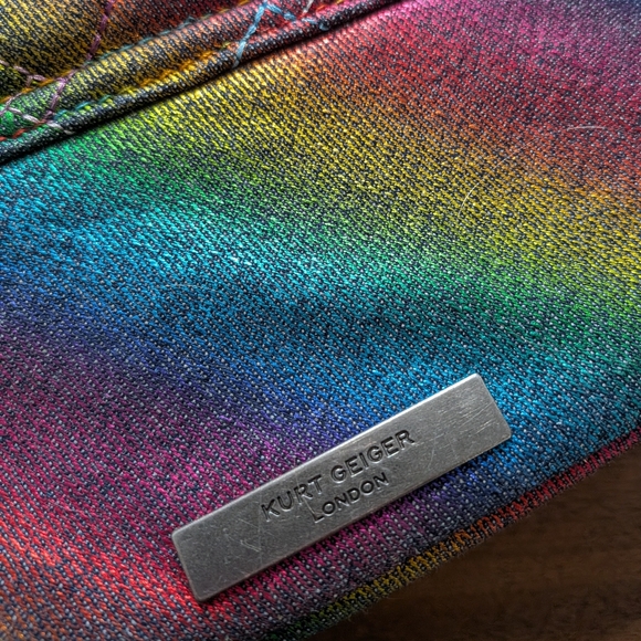 Kurt Geiger London Jeweled Rainbow Kensington Bag - Metallic Denim - Picture 4 of 9